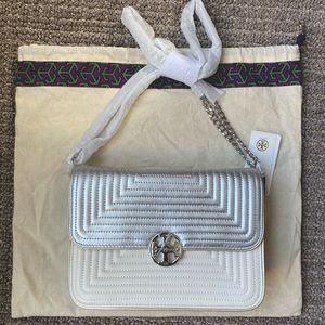 NEW Tory Burch Trapunto Convertible Quilted Leather Shoulder Bag
